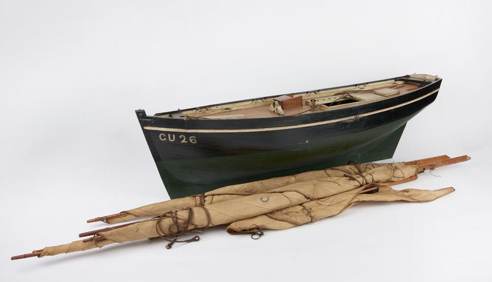 Whole model, rigged Guernsey mackeral fishing boat