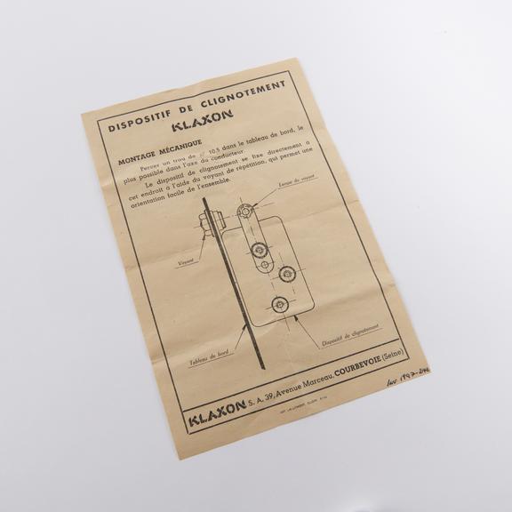 Information leaflet with diagram