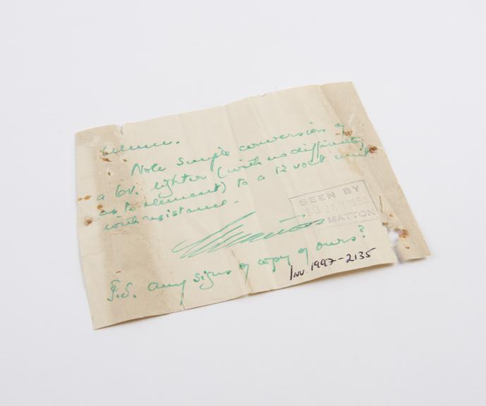 Receipt for a 6v to 12v conversion