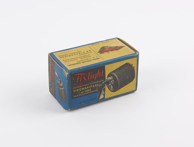 Box for Fixlight Nr.1265 flasher unit, 1951.
