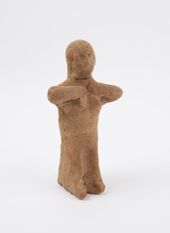 Solid terracotta figure of female, possibly goddess