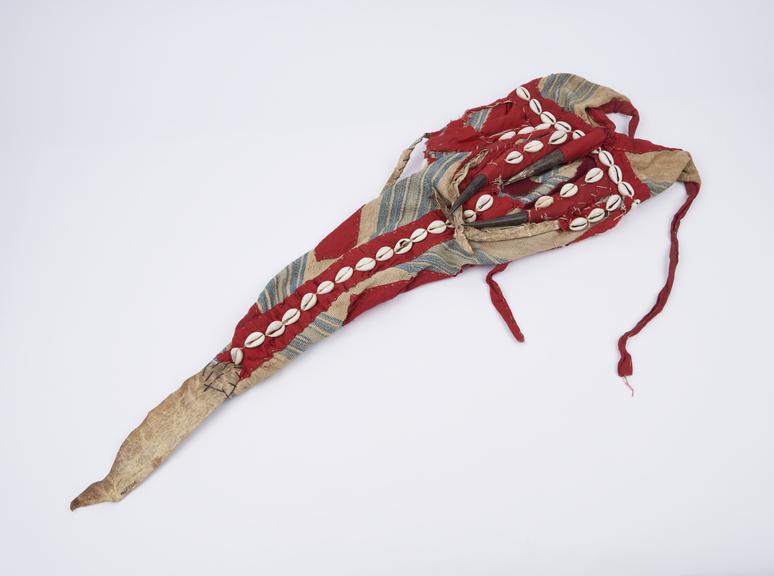 Soft cotton and cloth headdress, like that of a jester's cap