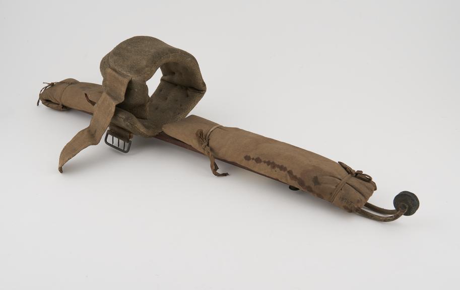 Exterior leg splint with pulleys, probably English, 1850-1920