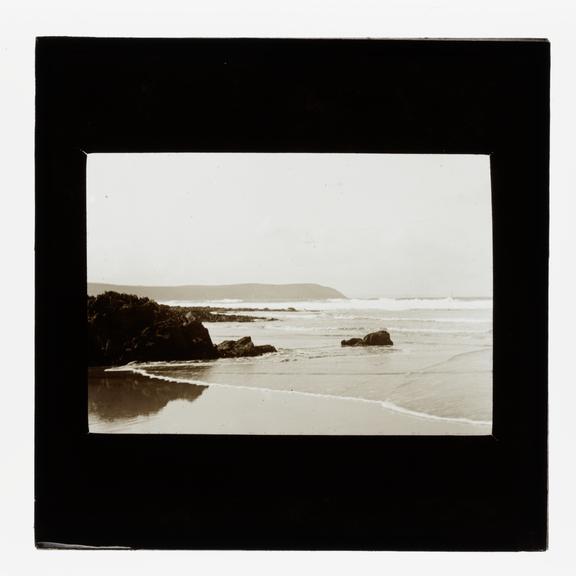 A magic lantern slide showing Woolacombe by Birt Acres, c. 1893.