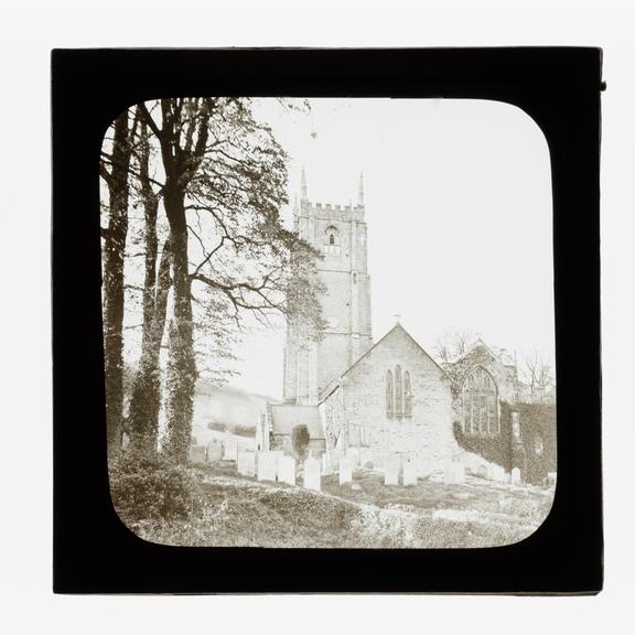 A magic lantern slide of Combmartin church by Birt Acres, c