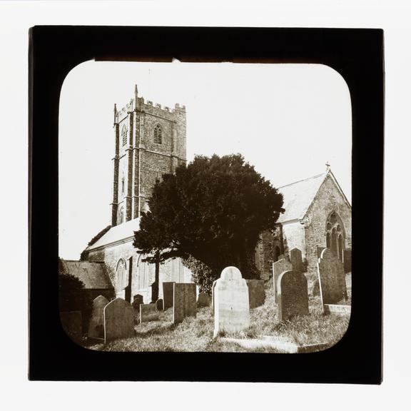 A magic lantern slide of Berrynarbor church