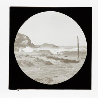 Lantern slide of a seascape by Birt Acres