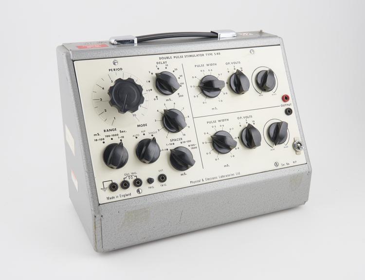 Double pulse stimulator; psychophysiological instrument used to