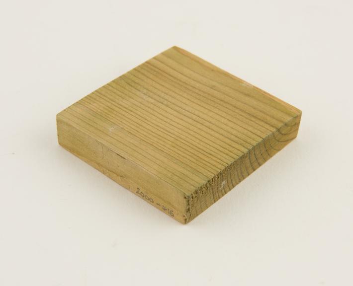 Wooden square, stained green