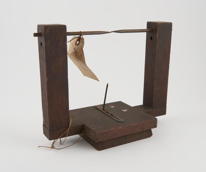 Wooden stand, part of a craniometer, used by Paul Broca