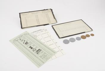 Two glass panels, a numbers table and one marked 'Sifflet de Galton'