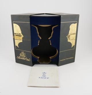 Original box and certificate of authenticity for "The Royal Silhouette Vase"
