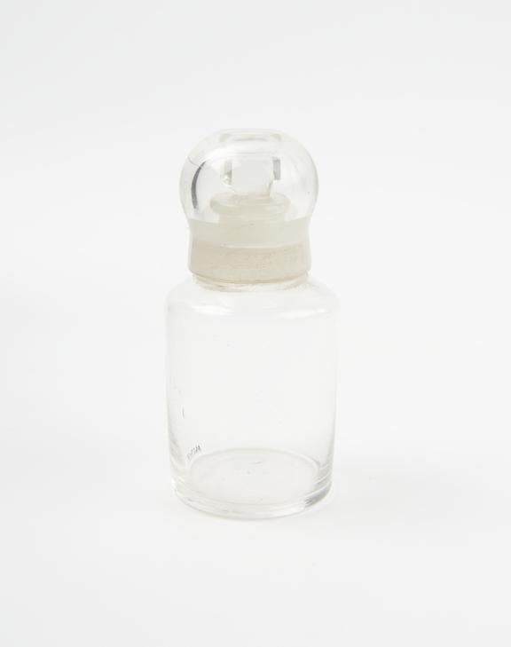 Bottle with ground glass stopper and cover, for chloroform