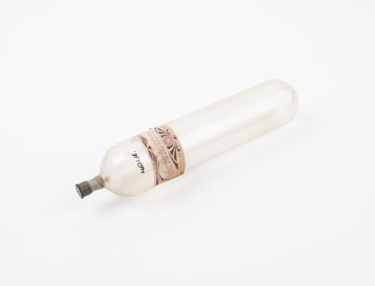 Anaesthetic bottle for ethyl chloride, empty