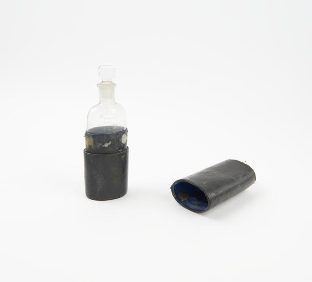 Graduated bottle for chloroform (cased), English(?), 1871-1910