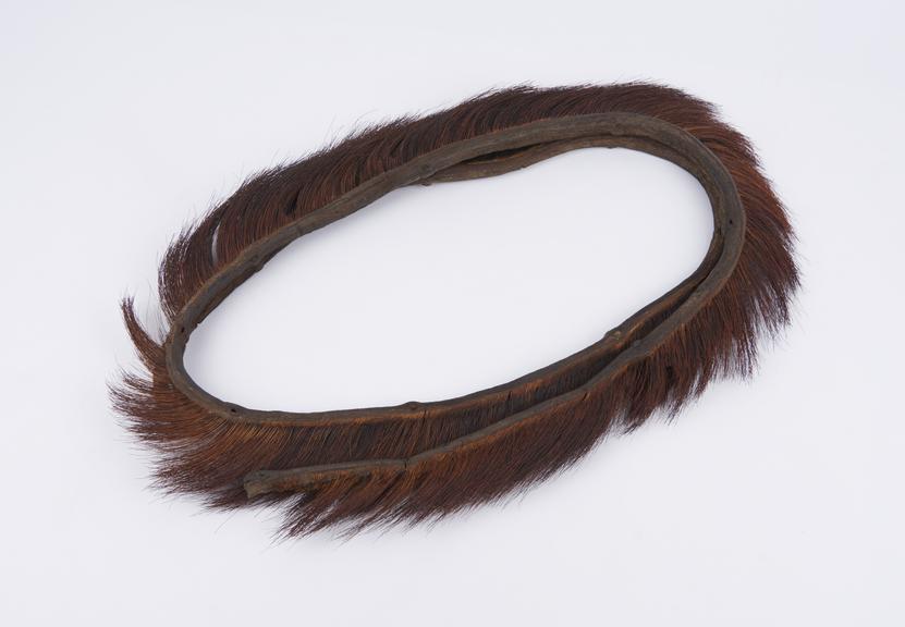 Headress, giraffe hair(?), Masai maker, Kenyan, 1870-1920