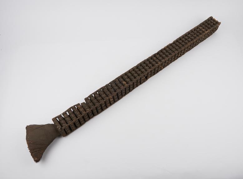 Wooden ceremonial staff or ceremonial adze(?) blade missing