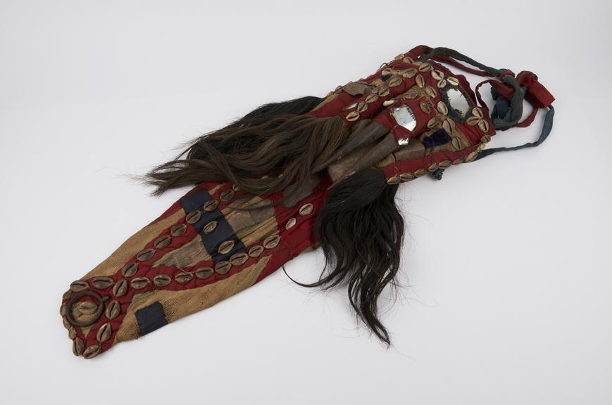 Medicine man's bag(?) or headdress(?), woven cotton