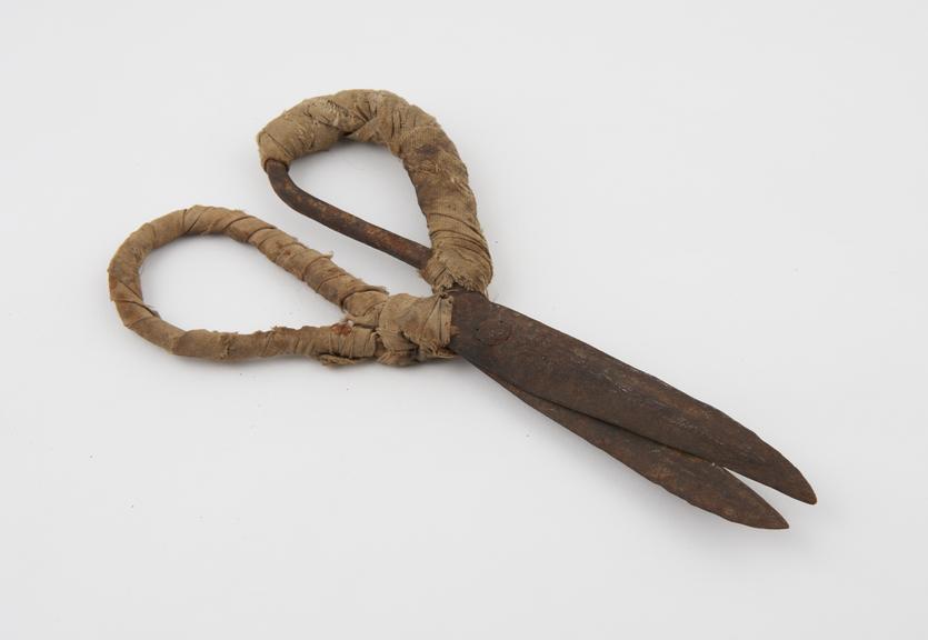 Scissors, steel, cloth binding on handles, Algerian, 1850-1925