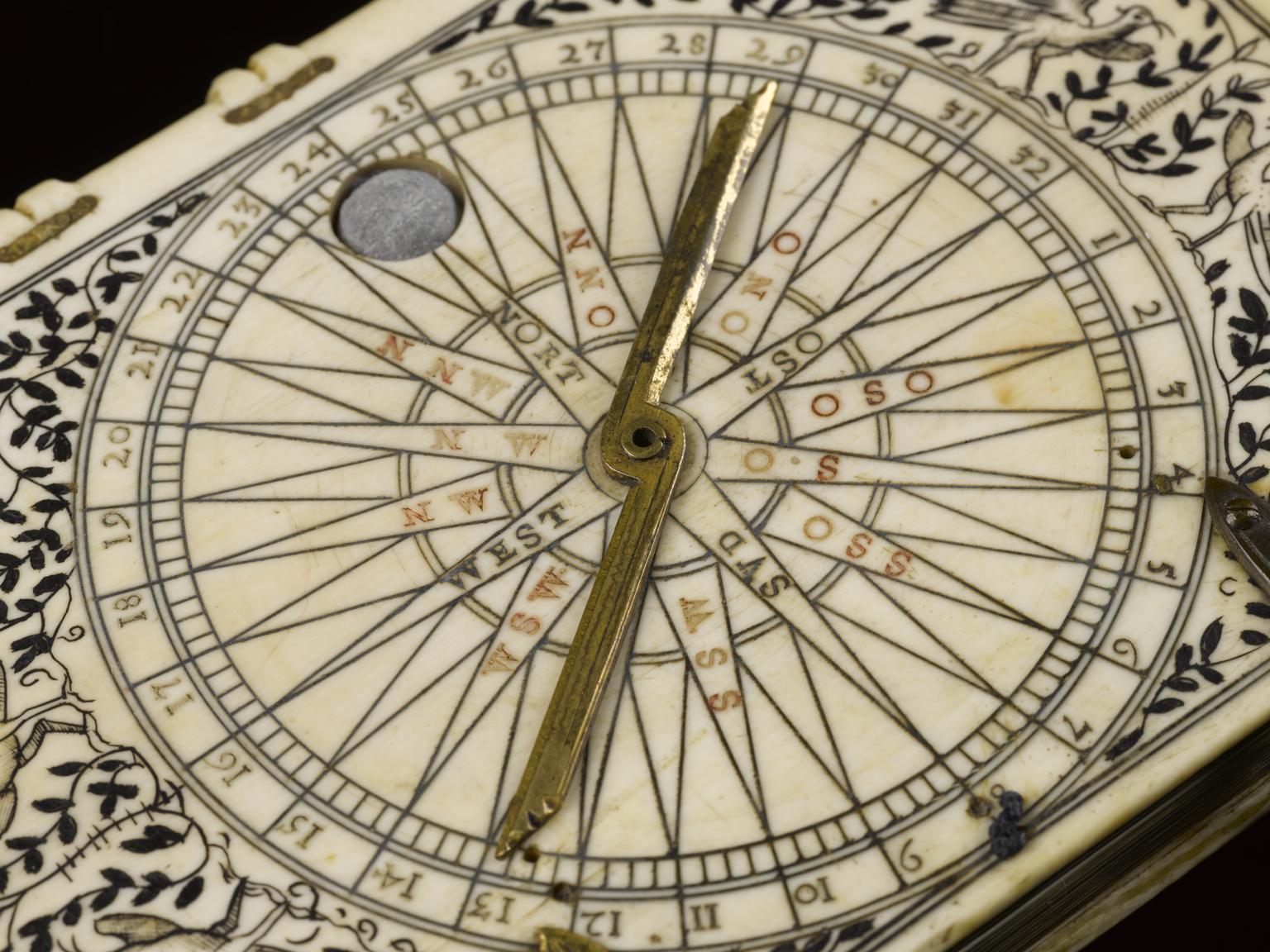 Ivory tablet compass sundial in the form of a book | Science Museum ...