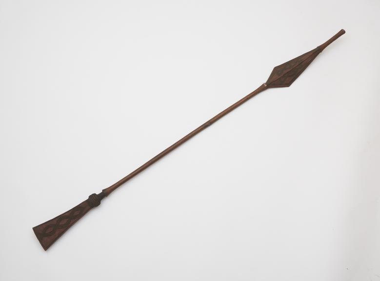 Carved wooden ceremonial staff