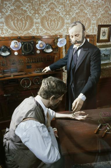 Induction coil with electrodes for electrotherapy, England, 1900-1910