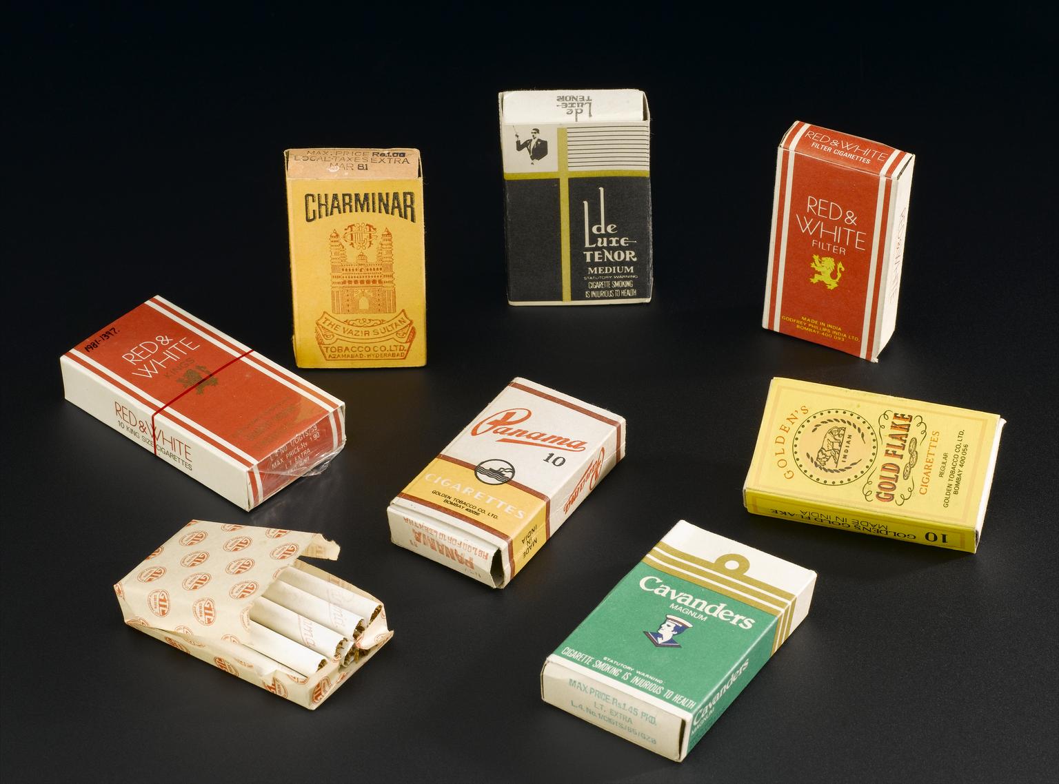 indian cigarette box Red & White Kings Cigarettes, Bombay, India, 1975-1980