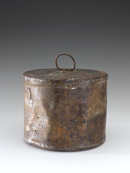 'World's oldest tin', empty roast veal tin, 1823