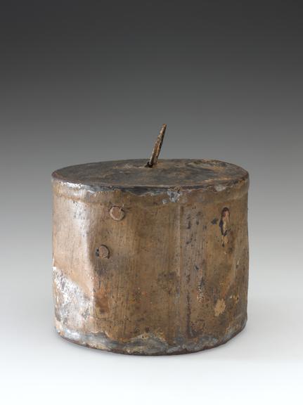 'World's oldest tin', empty roast veal tin, 1823