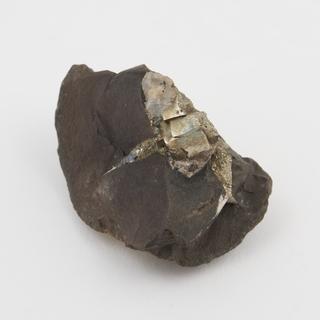 Nodule of clay ironstone, containing massive iron pyrites in large crystals