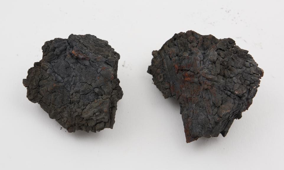 Meteoric iron, rusted portion reduced by carbonic oxide gas