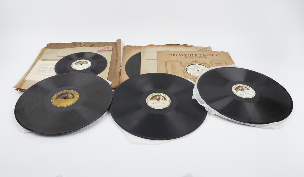 Nine gramophone records carrying various tests