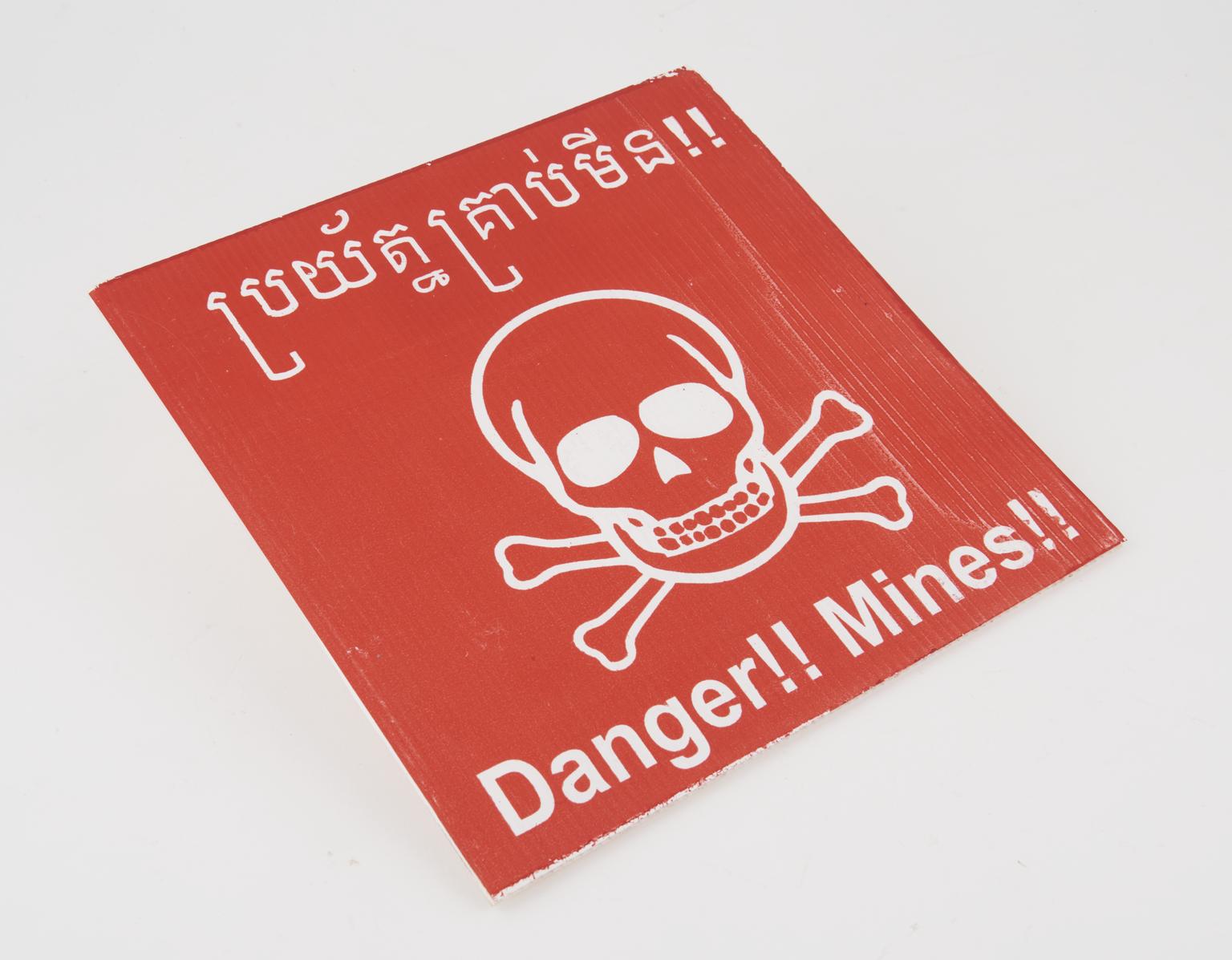 Minefield warning sign, Cambodia, 1997-2002