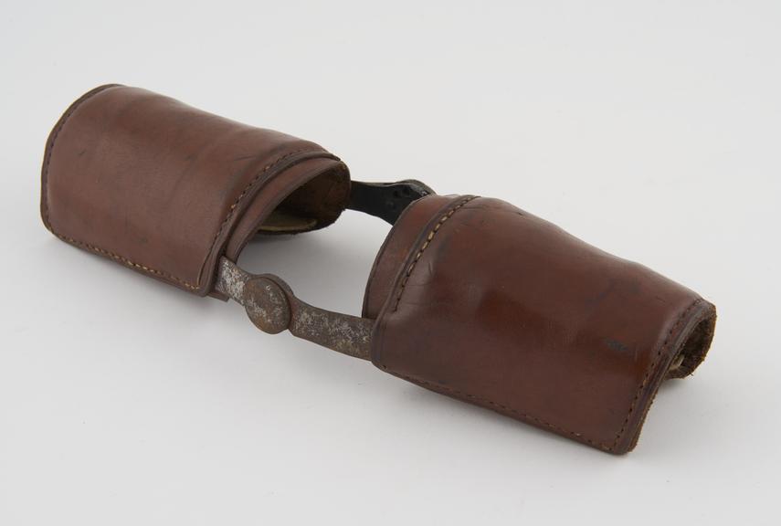 Arm splint, metal and leather, hinged, European, 1914-1918