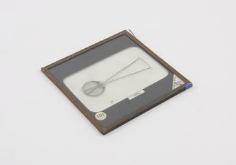 Glass lantern slide, line diagram of eye