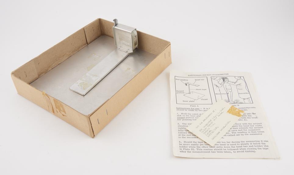 Harpenden pocket stadiometer sent out to Ludlow Boys' School as