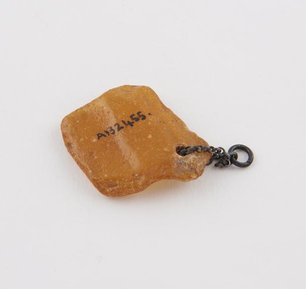 Amber pendant worn by fisherman to cure rheumatism