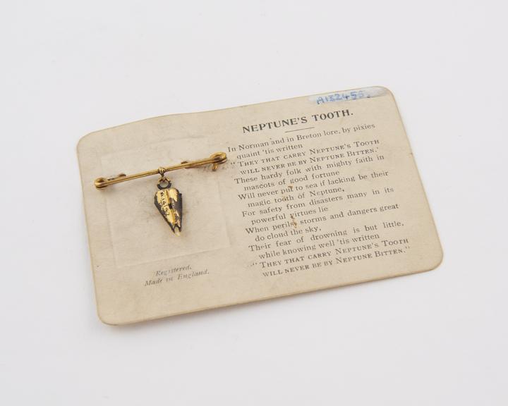 Gilt Neptune's Tooth' amulet