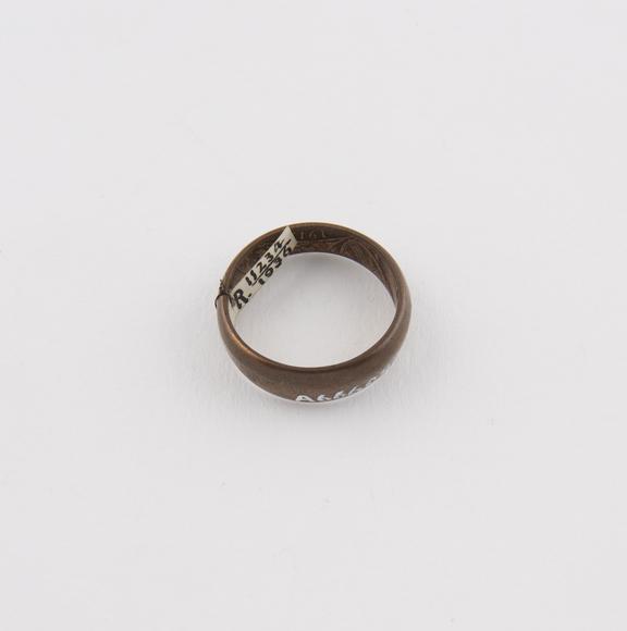 Amuletic ring made from a penny, to cure rheumatism