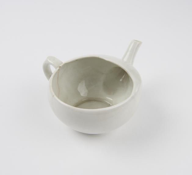 White china invalid feeding cup, English(?), 1901-1950