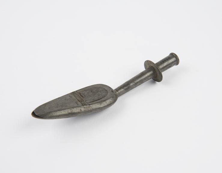 Pewter medicine spoon, invented by C