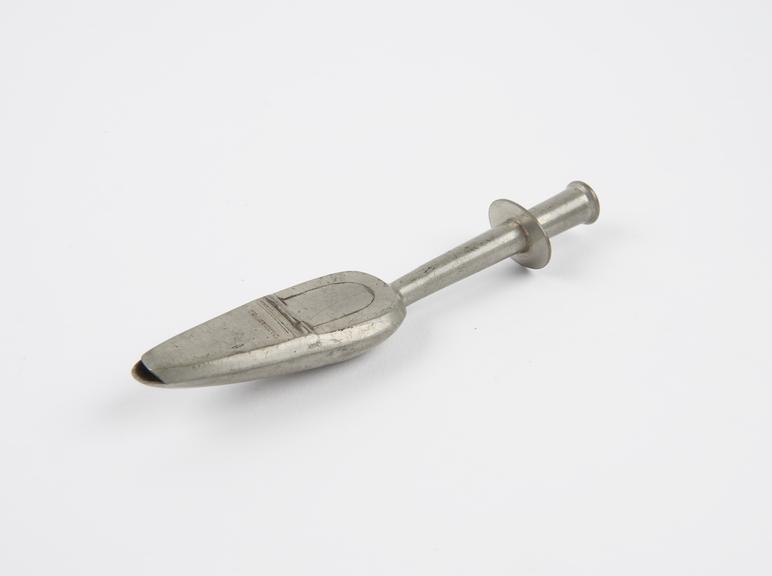 Pewter medicine spoon, invented by C. Gibson, 19th century