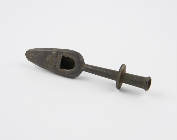 Pewter medicine spoon, invented by C. Gibson, 19th century