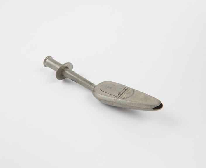 Pewter medicine spoon, invented by C. Gibson, 19th century