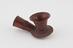 Red clay bowl of chibouque pipe, bowl and stem socket only