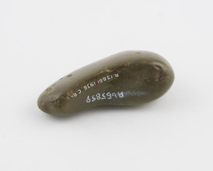 Smooth, polished dark green stone