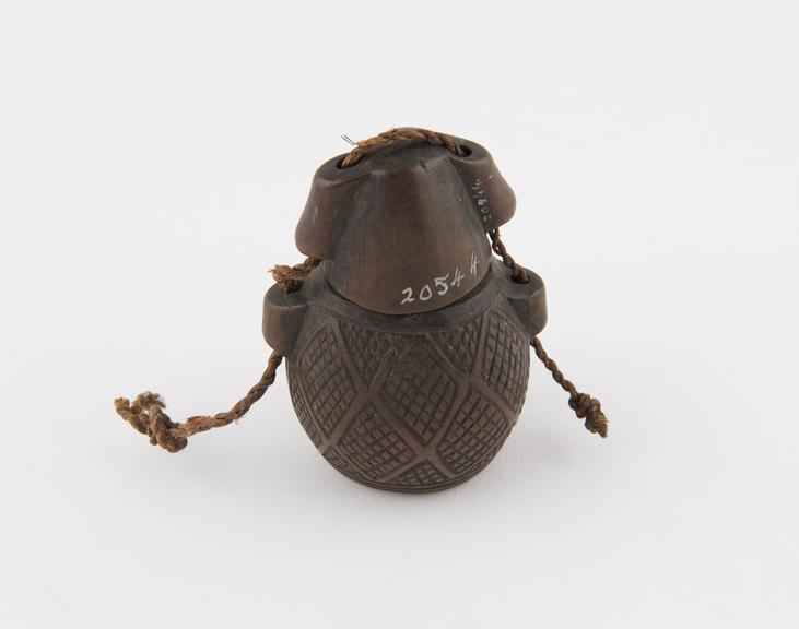 Carved wooden snuff or perfume container