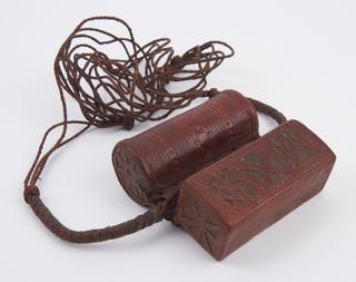 Two leather amulet cases