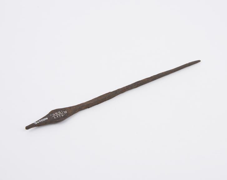 Copy of spear, iron, used as currency among the Azande