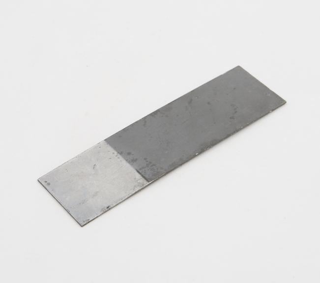 Sample of rectangular, aluminium sheet